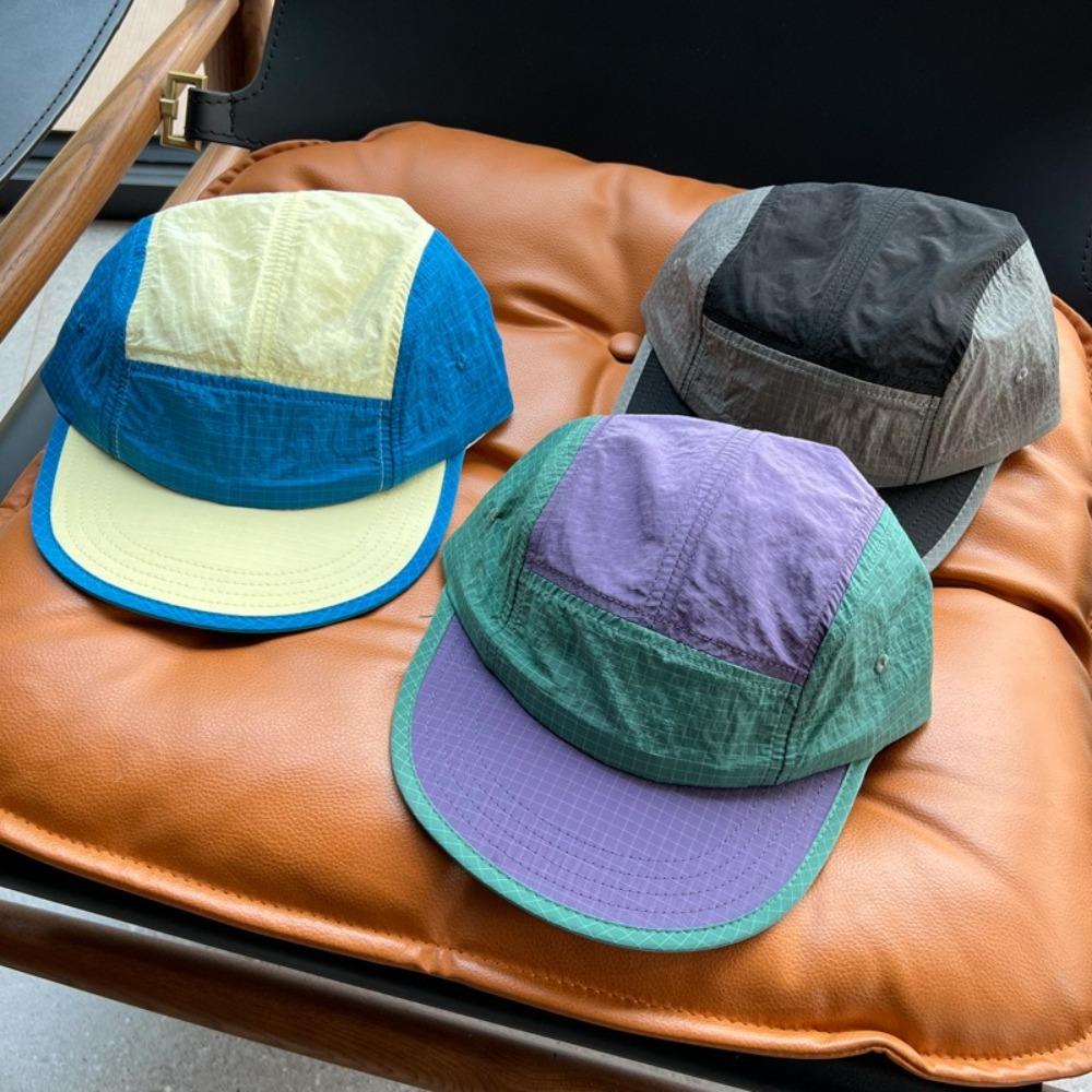 Waterproof Japanese Style Splicing Baseball Cap 5-Panel Adjustable Snapback Hats Quick-drying Thin Sunshade Cap Unisex
