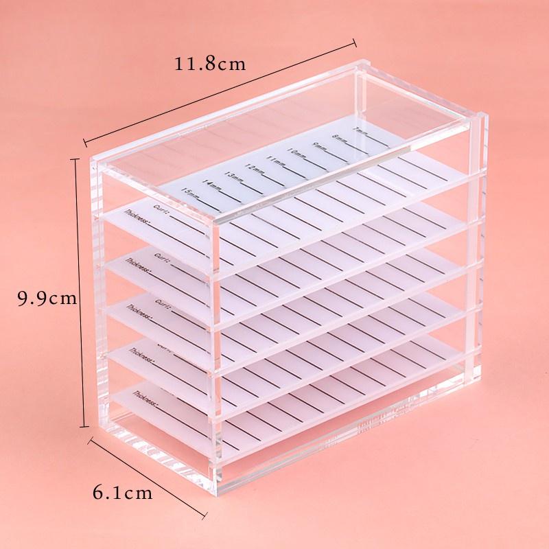 5 Layers False Eyelashes Storage Box Acrylic Pallet Transparent Grafting Eyelash Case Lash Holder Fof Lash Display Makeup Tools
