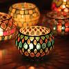 Moroccan Style Mosaic Votive Tea Light Tabletop Candlestick Candle Jar Candle Holder Home Decor
