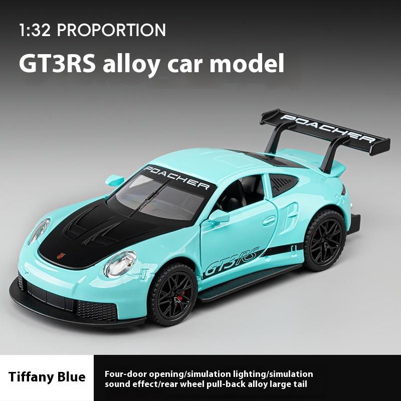 Модель легкосплавного автомобиля Porsche GT3 RS в масштабе 1/32 с инерционным механизмом в стиле ретро, игрушка мечты для любителей гонок, идеально подходит для детей и коллекционеров