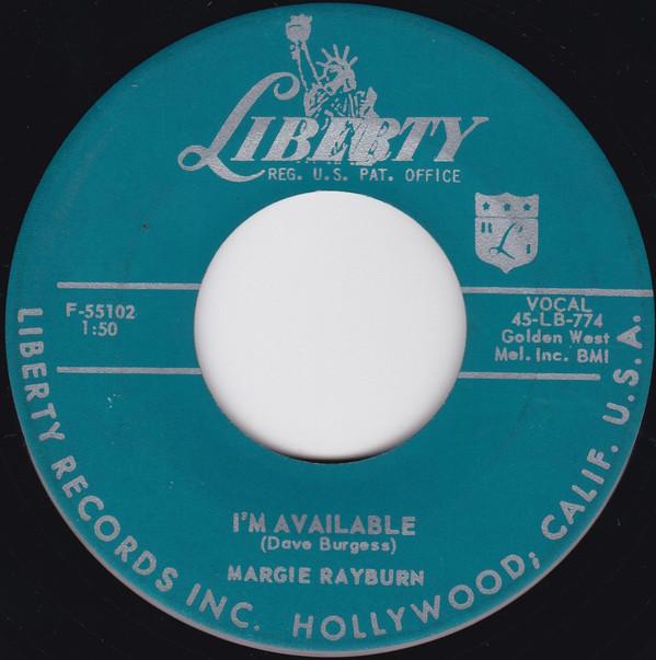 7inch Record MARGIE RAYBURN - I'm Available F55102 Liberty 1957 US Rock Used