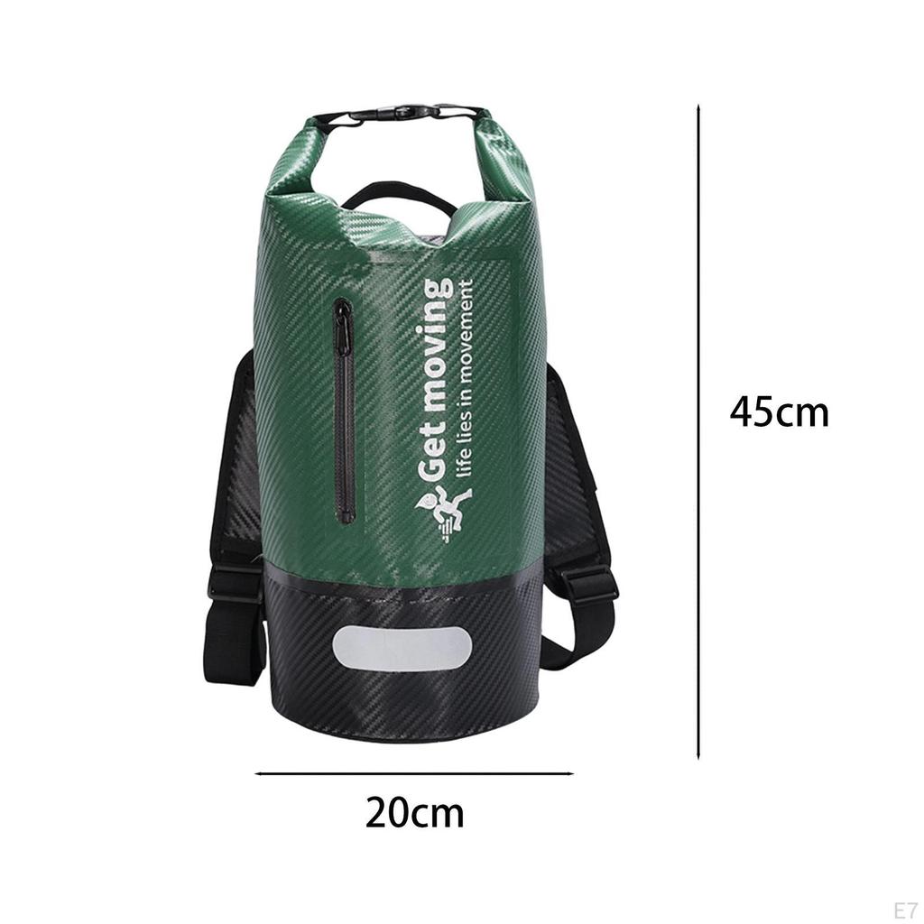 Dry Bag 10L Comfortable Sturdy W Clear Compartment Float Backpack Waterproof for Camping Fishing