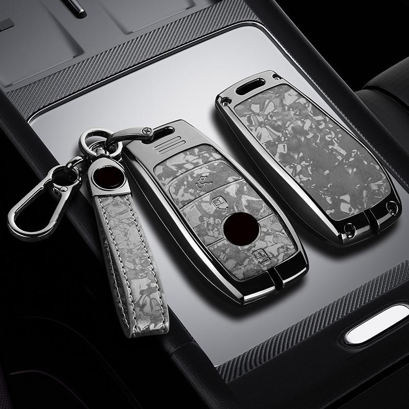 Кожаный держатель для ключей автомобиля из цинкового сплава для Mercedes Benz A C E S G-класса W177 W205 W213 X167 W222 Cla Gle Glb Gls Amg Maybach Брелок