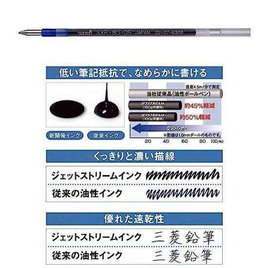 Стержень для шариковой ручки Mitsubishi Pencil Jetstream Многоцветный Многофункциональный 0,5 мм Синий 10 Штук SXR8005K.33 10P