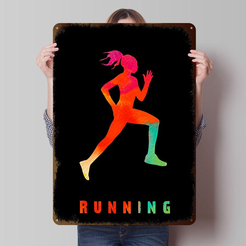 Running Sports Colorful Tinplate Poster Customized Wall Art Vintage Metal Signs Retro Tin Plaque for Bedroom Decoration Gaming