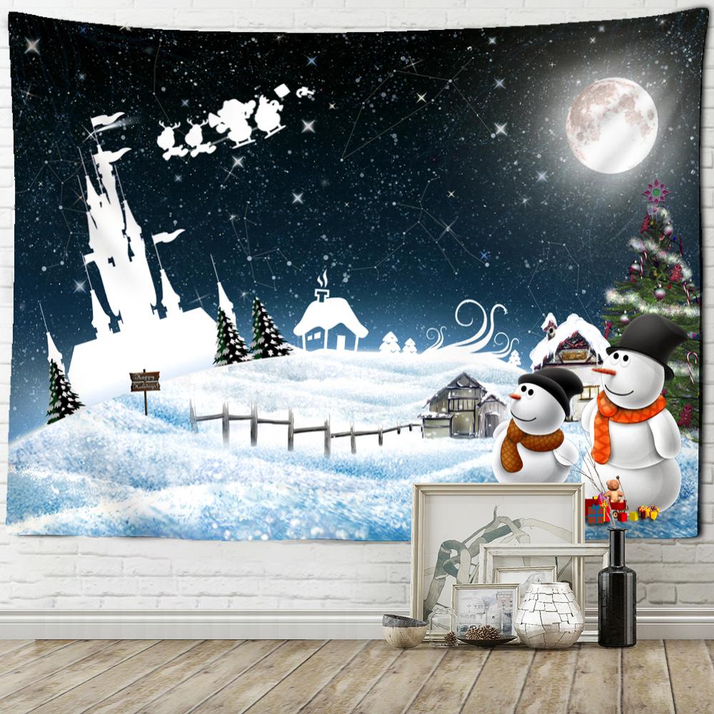 Рождественский гобелен со снеговиком, настенный подвесной домашний общежитие, гостиная, украшение на стену, фон, тканевый гобелен
