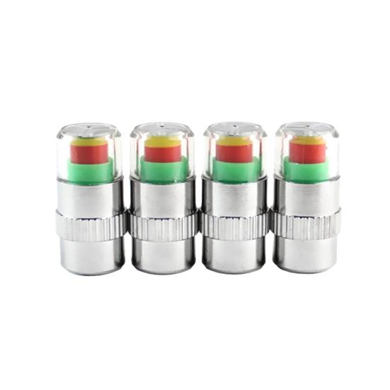 Tire Pressure Monitoring Valve Stem Caps Visual Tri-Color Alert Caps Waterproof Tire Pressure Gauge Replacement Caps for Cars Trucks SUVs