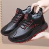 Women's Winter Faux Fur Lined Sneakers Outdoor Anti-Slip Lace Up Warm Sports Shoes Casual Lightweight Fleece Lined Running Shoes for Female
