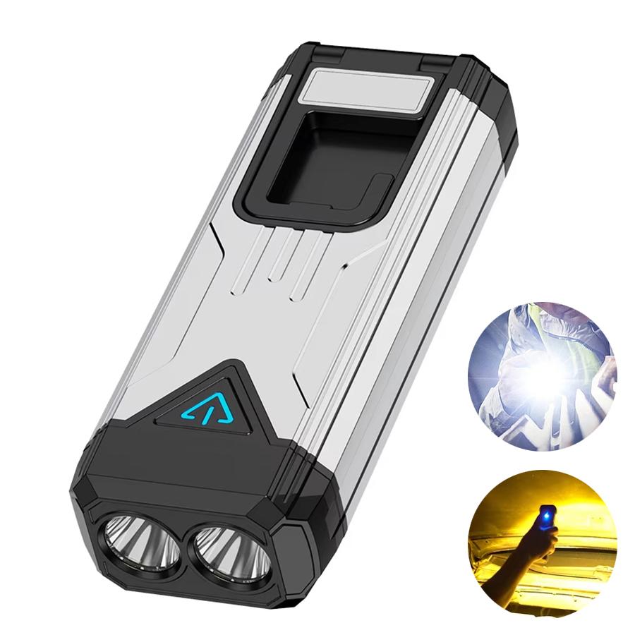 KDULIT Waterproof with Magnet Flashlight Portable COB Work Light LED 4000mAh Flashlights Multimode 18650 Camping Torch Light