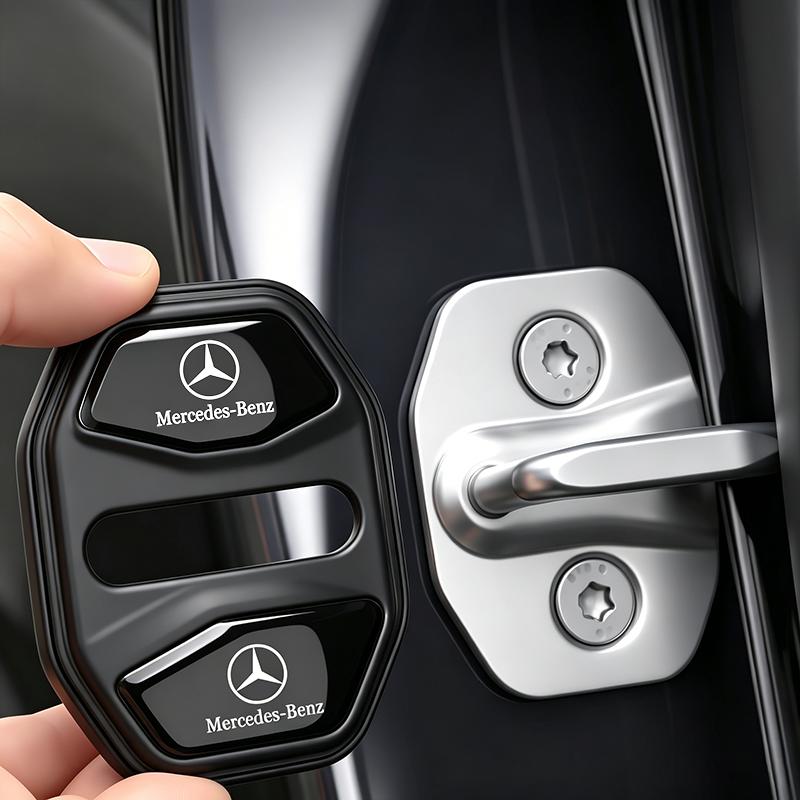 4Pcs Silicone Car Door Lock Buckle Protector Cover Tire Valve For Mercedes Benz AMG W203 W206 W220 W205 W211 W212 W201 W168 W169 BM1