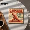 Годовой Органайзер-Календарь Сосиска 2027 Настенный, Забавная Фигурка, 12-месячный Планировщик, На спирали, Новинка, Подвесной Календарь для