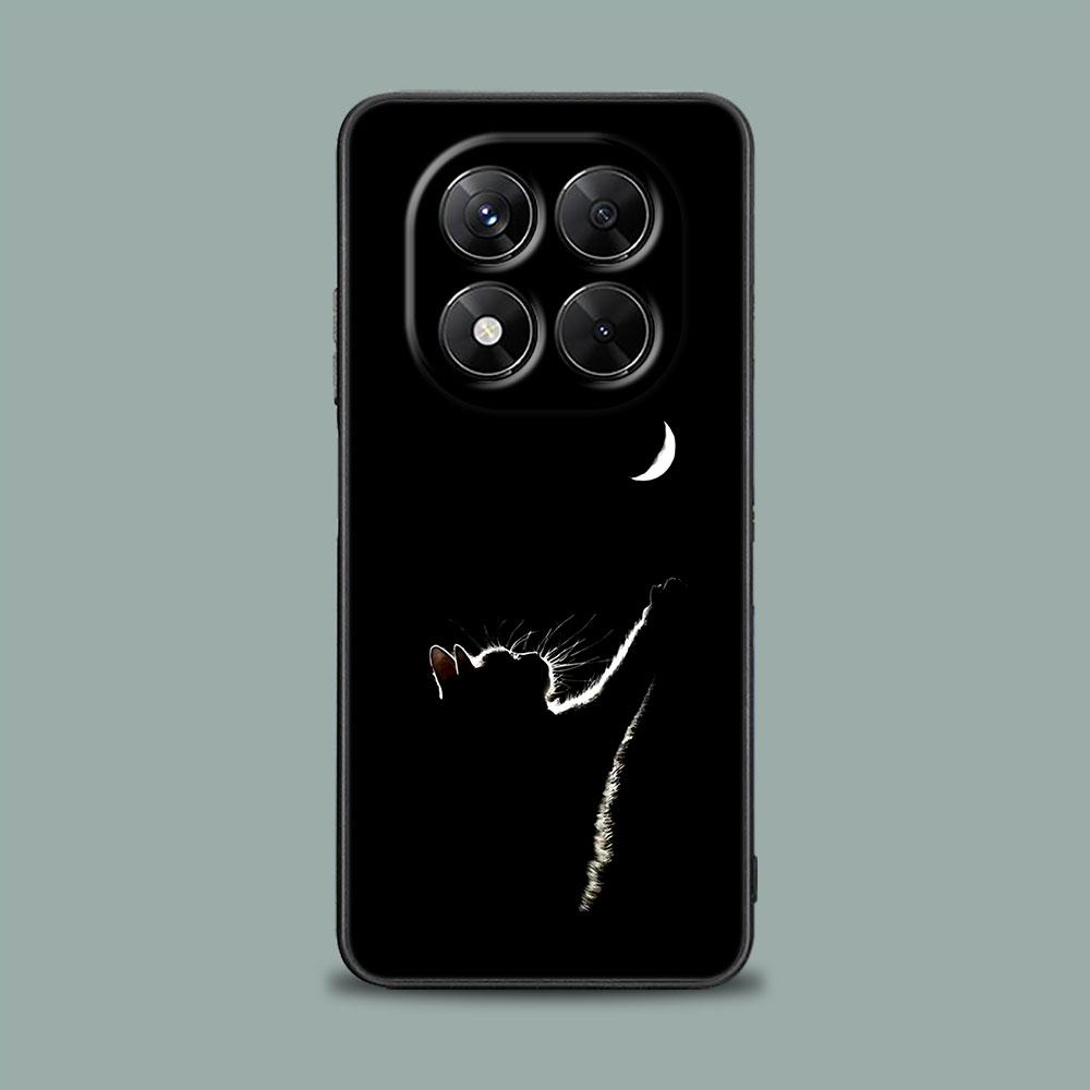 Чехол для телефона для Xiaomi Redmi 15C 14C 12C 13C Redmi Note 15 14 13 12 11 10 Pro Plus 5G 12S Силиконовая крышка Забавный Милый Кот Линейный Рисунок