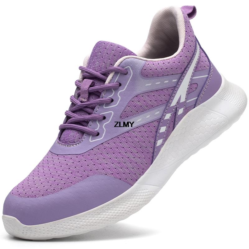 Модные ZLMY новые женские защитные туфли со стальным носком, легкие рабочие туфли, устойчивые к проколам, рабочие защитные ботинки для женщин и мужчин