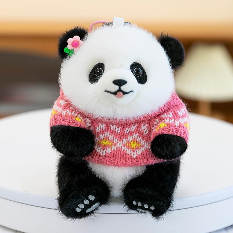 Adorable Panda Cute Sweater Plush Toy Keychain Bag Decoration Birthday Gift