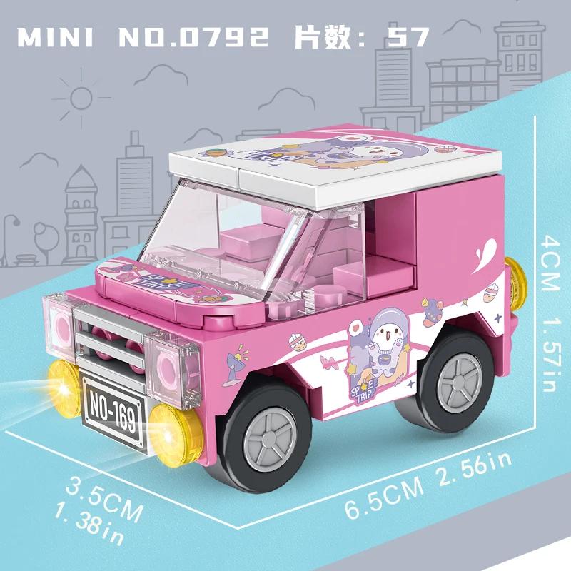 Разные виды строительных блоков с мелкими деталями для городских транспортных средств, автомобилей, кранов, пожарных машин, игрушки-пазлы, праздничные подарки для мальчиков