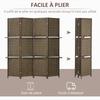 Wave Fibre Freestanding Folding Privacy Screen Panels, Room Divider, Grey