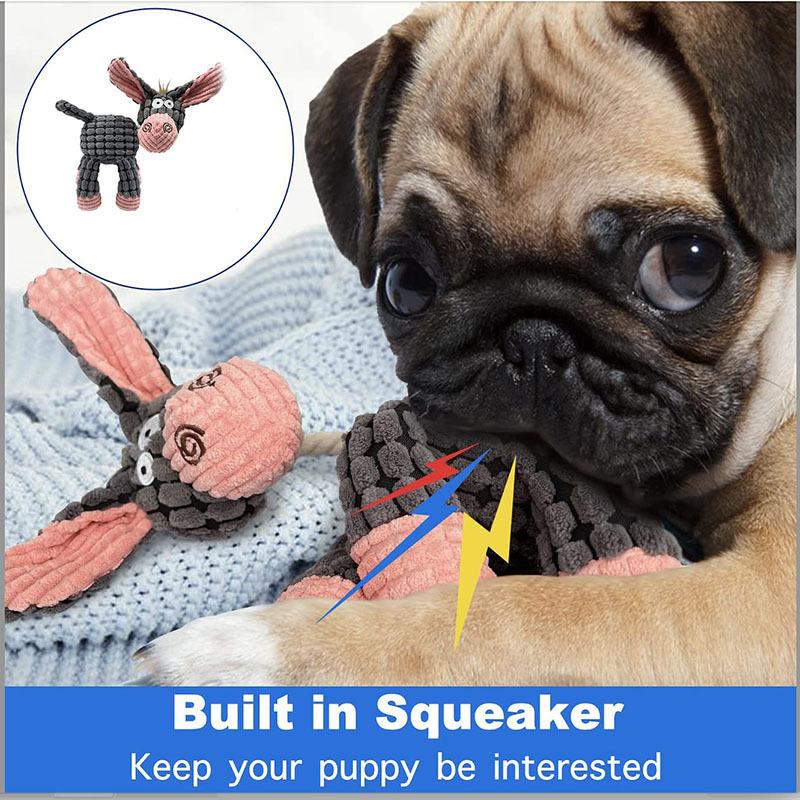 Новая трехцветная игрушка со звуком укуса собаки, забавная игрушка-осел, устойчивая к укусам, для чистки зубов, не травмирующая нос, плюшевая игрушка для питомца