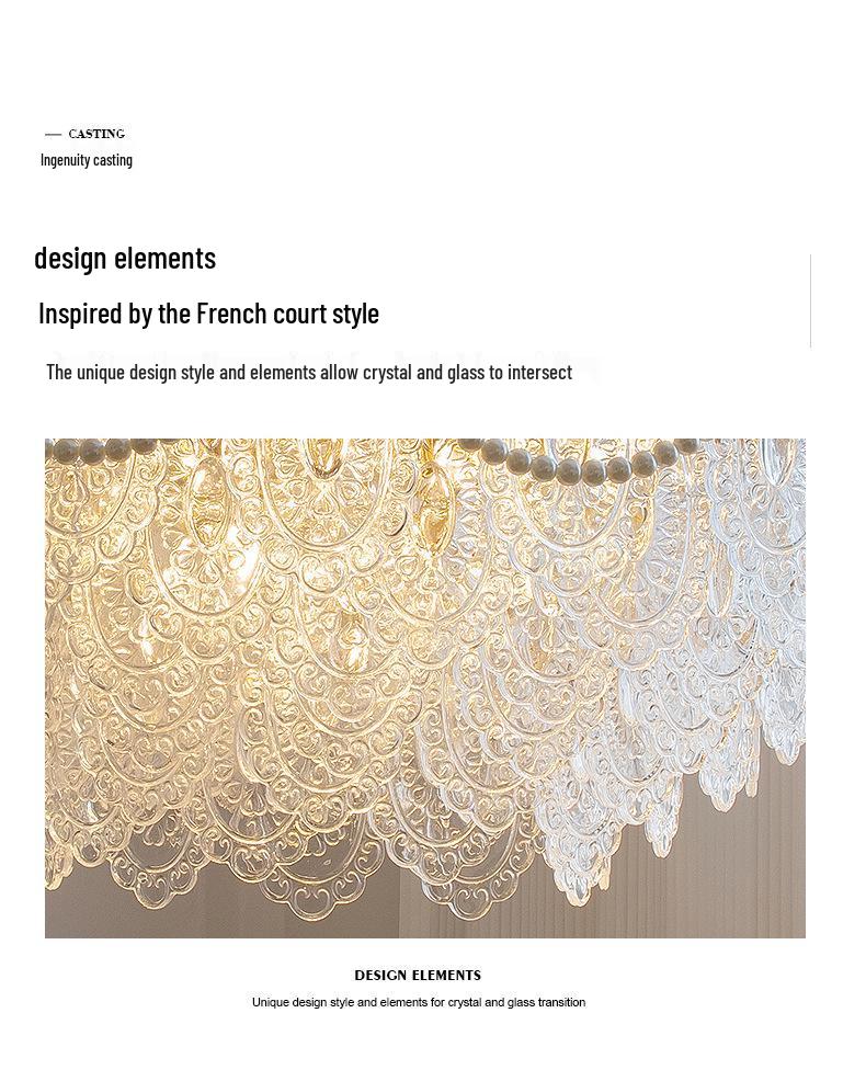 European-Style Postmodern Minimalist Crystal Chandelier for Living Room, Bedroom, or Dining Room