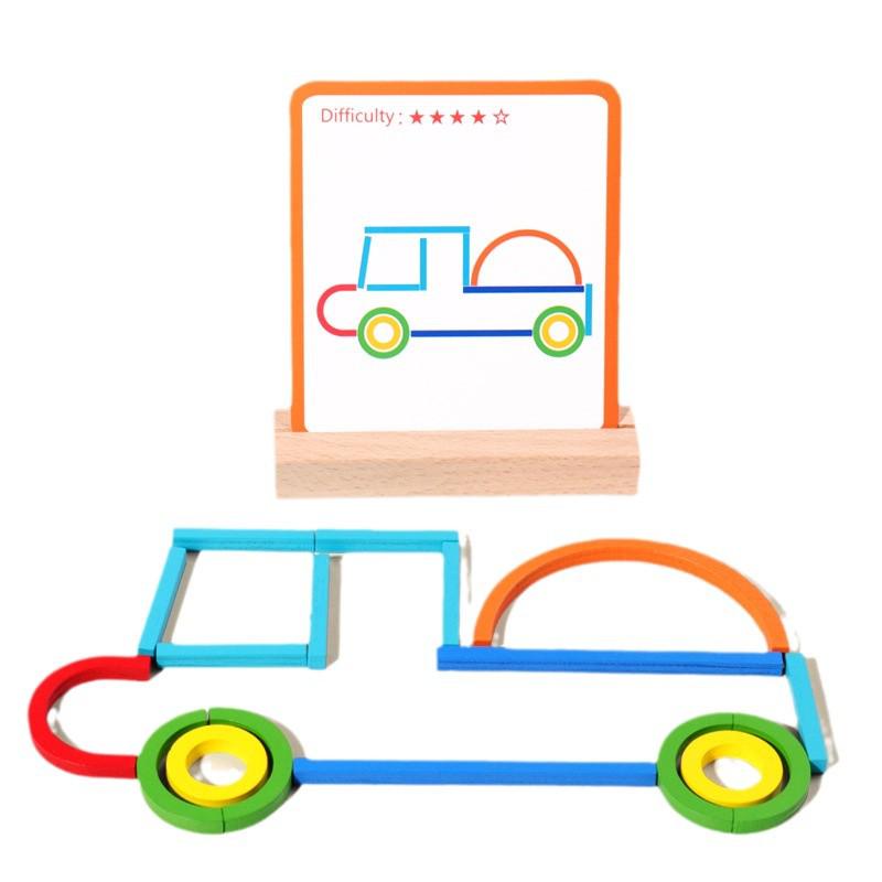 Cross-Border CE/CPC Wooden Educational Creative Sticks: Early Learning Logical Thinking & Puzzle Toys for Children