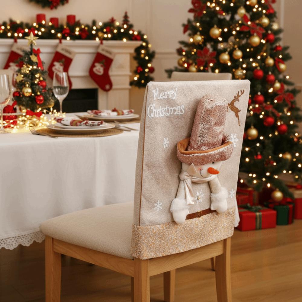 Soft Christmas Chair Cover Cartoon Seat Protector Simple Christmas Table Decor Home Decoration