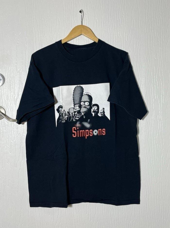 Винтажная футболка The Simpsons Sopranos 2001 Черная Унисекс Размер S-4XL