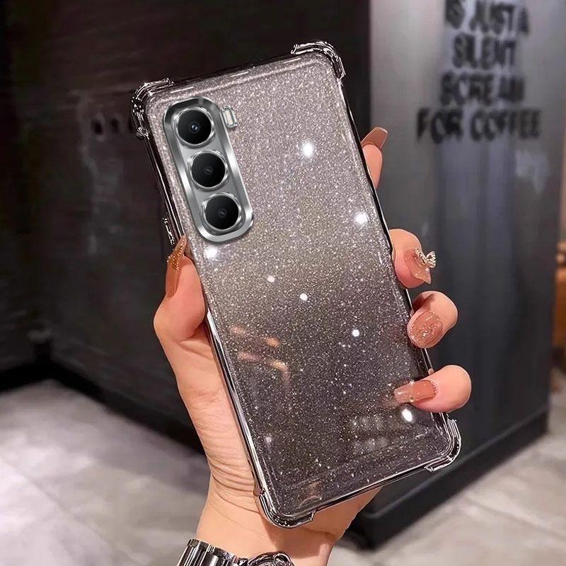 Роскошный прозрачный чехол с блестящим покрытием для INFINIX HOT 70 60 50 40 Pro Plus 60I 50I 40I 4G 5G, противоударная защитная крышка с защитой четырех углов