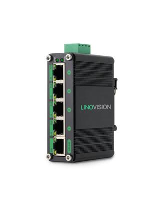 LINOVISION промышленный гигабитный солнечный усилитель напряжения POE с входом и выходом DC48V 4 порта POE общей мощностью 120 Вт IP40 компактный блок питания POE