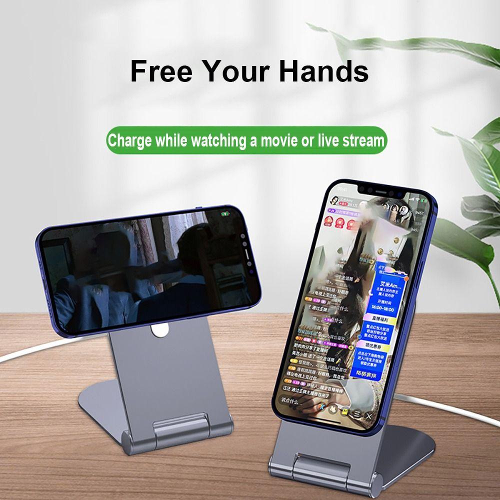 Aluminium Alloy Mobile Phone Holder Folding Tablet Bracket for iPhone 15/14/13/12 Plus Pro Max
