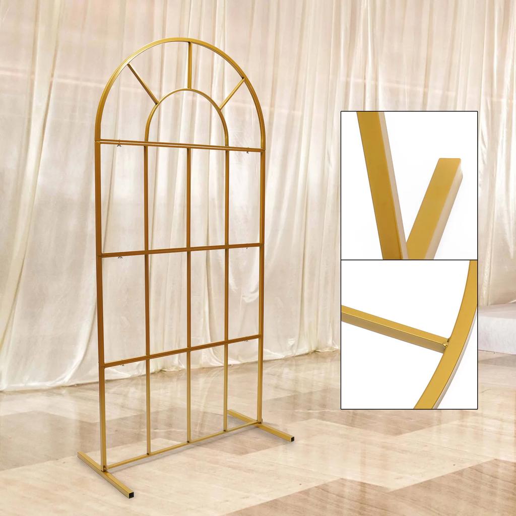 11LBS Load Iron Arch Flower Stand Wedding Decor Stand Detachable Lightweight for Party Valentine’s Day Decoration
