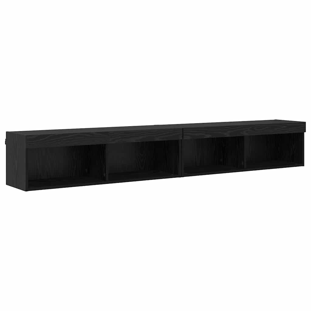 2 Piece TV Cabinet Set Black Oak Effect 100 x 30 x 30 cm