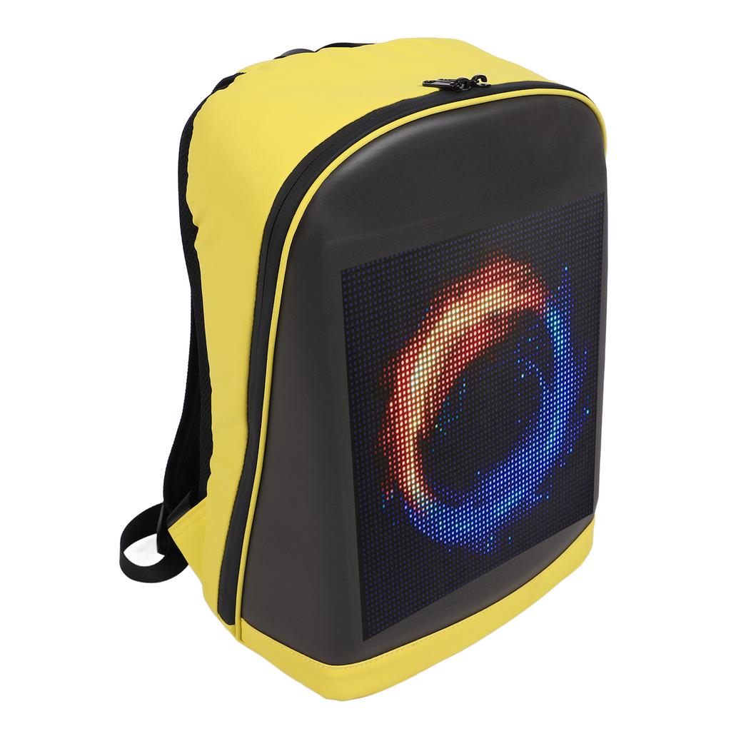 Светодиодный рюкзак, цветной программируемый экран 64x64 пикс., управление через приложение, рюкзак для ноутбука 16 дюймов с USB-портом, водонепроницаемая светодиодная сумка для мотоцикла, путешествий, на каждый день