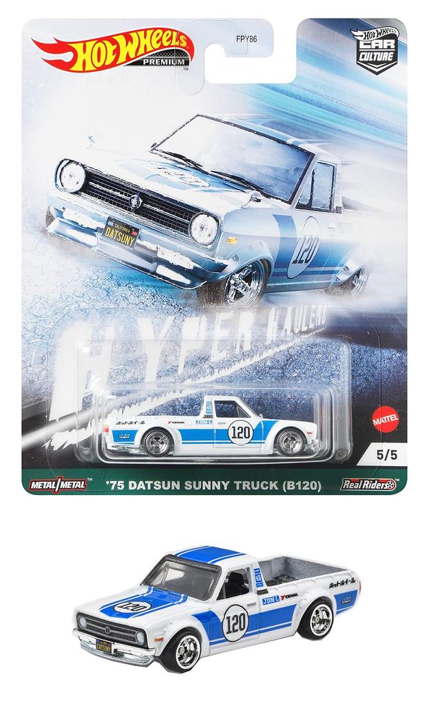 Hot Wheels Car Culture Hyper Haulers Datsun Sunny Truck GRJ87 White '75 (B120)