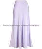 Elegant High Waist Fishtail Satin Midi Skirt for Women