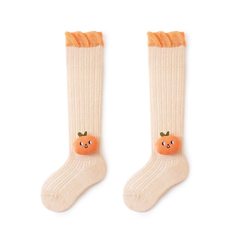 Новорожденные Детские Носки Летние Гольфы до колена Мультяшные Фрукты Сетка Тонкие Носки от комаров Детские Аксессуары