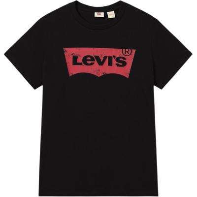 Levis Мягкая Удобная Повседневная Футболка с Коротким Рукавом и Круглым Вырезом Женские Топы Черный 002A4-0001