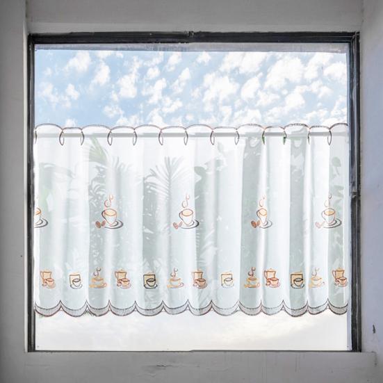 Короткие шторы Yousheng, устойчивые к разрывам, с сильным светофильтром, быстросохнущие, с эффектом драпировки, с тонкой вышивкой, оконная марля, аксессуар для спальни