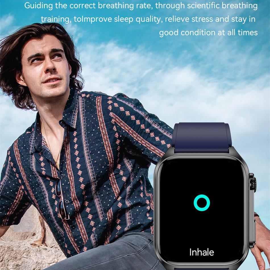 2024 Новый Bluetooth Звонок Мониторинг Сна ЭКГ+ПГГ Смарт-Часы Мужчины Частота Пульса Артериальное Давление Кислород Температура Тела IP67 Смарт-Часы