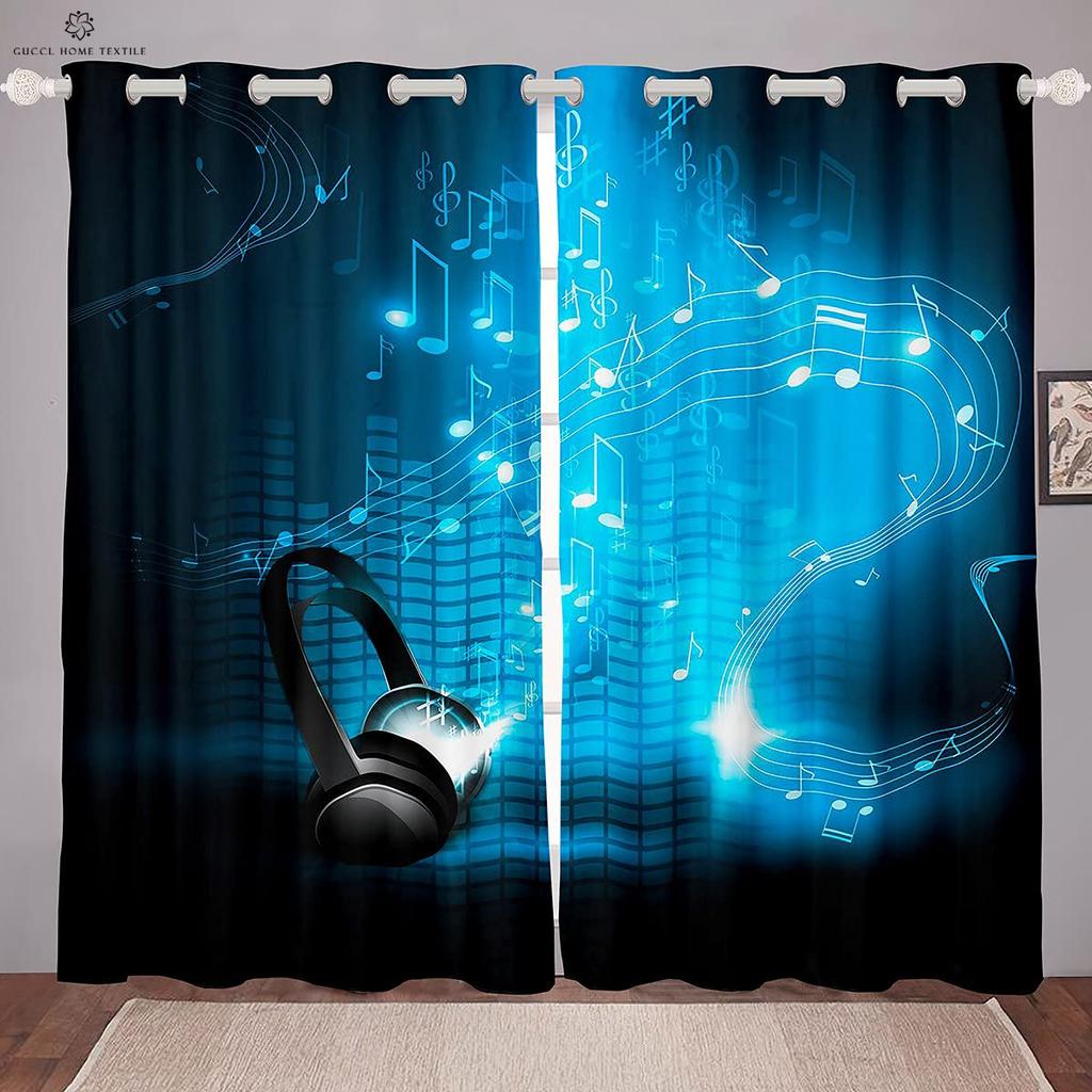 Gaming Room Window Curtains Cool Game Controller Pattern Printing Living Room Bedroom Gaming Decoration Curtains Home Decoration