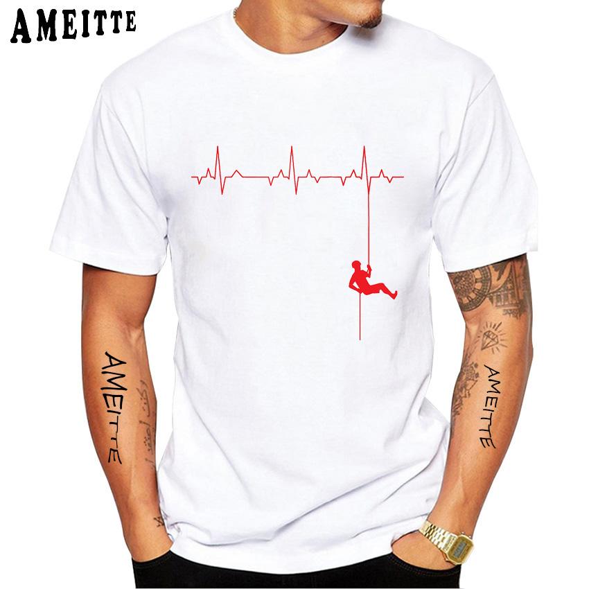 Футболка для мужчин Rock Climbing Climber Funny 3D Print Classic, новая мужская футболка с коротким рукавом, летняя спортивная белая повседневная футболка в стиле хип-хоп