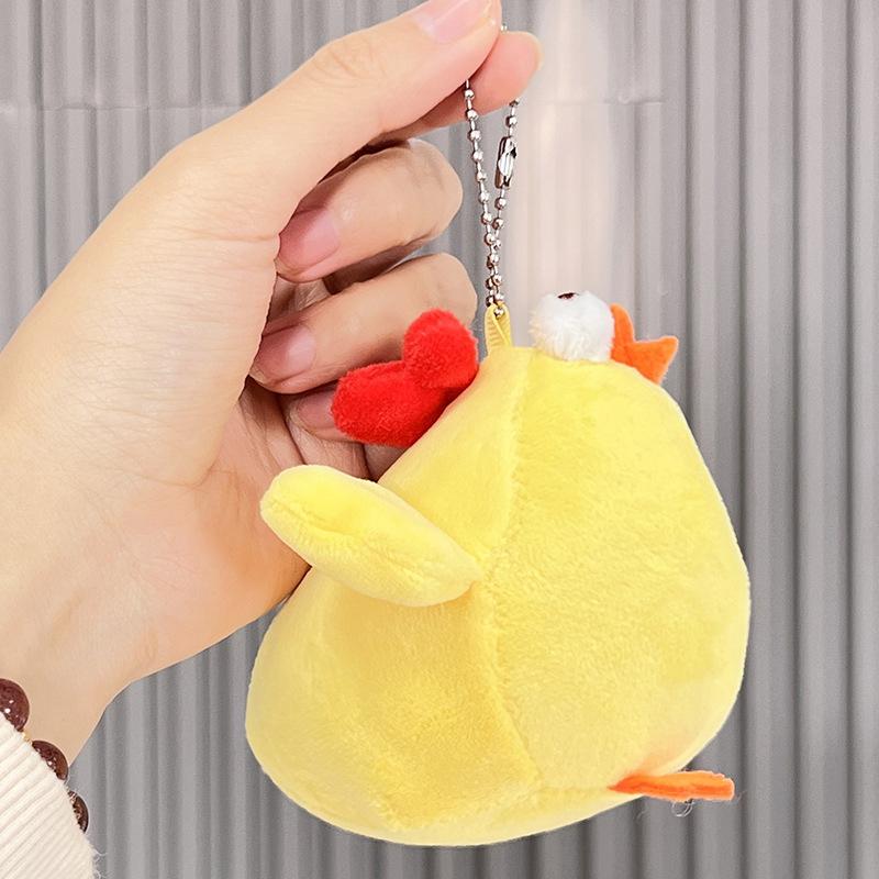 Милый плюшевый брелок в виде приседающей курицы, Подвеска для сумки в виде бодрой утки, Кукла для кранового автомата