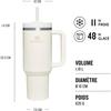 Gourde isotherme - STANLEY - Quencher H2.0 FlowState - 1.2L - Acier inoxydable recyclé - Cream Tonal