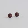 Modernlike Silver 925 Burgundy Coral Piercing Earrings