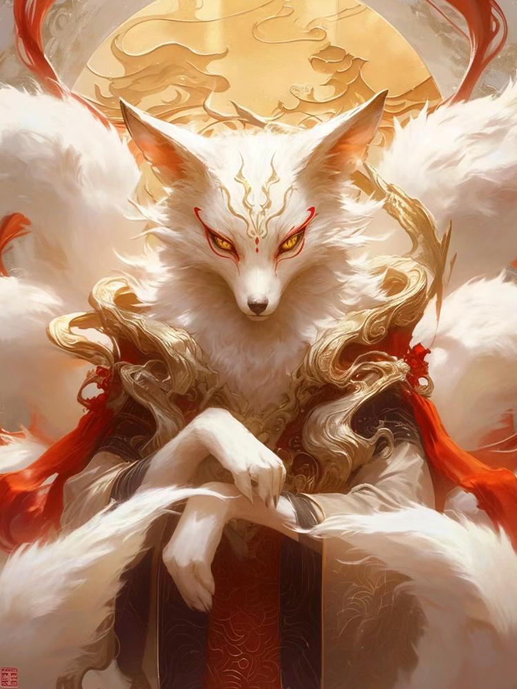 Spirit Fox 5d Diy Full Round Square Diamond Inlay Painting Cross Embroidery Picture Embroidery Newly Arrived Home Decoration