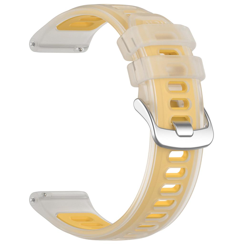 20mm 22mm Translucent Jelly Silicone Watch Band for Garmin Forerunner 570 Breathable Dual-Color Replacement Strap