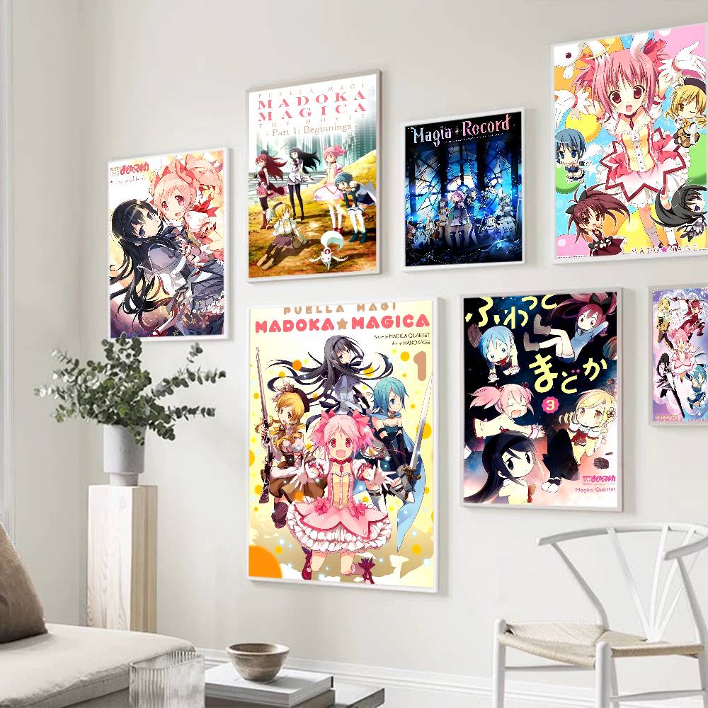 Аниме P-Puella Magi Madoka Magica Девушка Винтажные Постеры Липкие Ретро Крафт Бумажные Наклейки DIY Комната Бар Кафе Кавайный Декор Комнаты