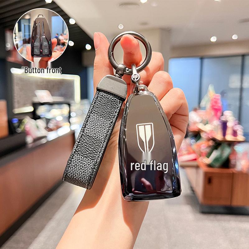 Чехол для ключа Hongqi HS5 2022: Совместим с моделями H9, H5, H7, HS7, HS9 - Роскошный унисекс автомобильный чехол и держатель для ключей