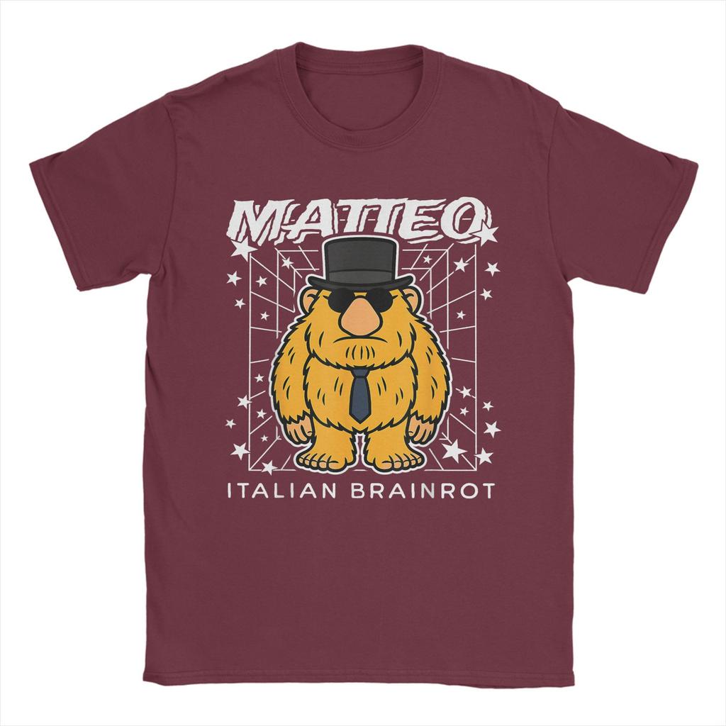 Matteo Italian-Brainrot Funny Meme Gen Z Viral Cotton T-Shirt For Man Summer T Shirts O Neck Fashion Tees Oversize Hot Sale Tops