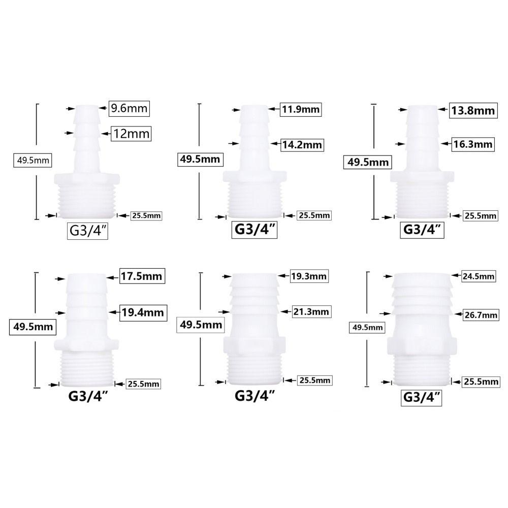 1/10 шт., соединительный шланг для системы капельного орошения, фитинги для труб, резьба 3/4 дюйма, муфта для зазубренной трубы