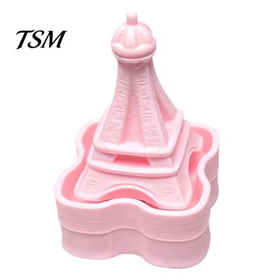 Fidget Button Toy Iron Tower Shape Clicker, Stress Relief Desktop Ornament, 3D Miniature Ornament Decor Printed Portable Toy, for Office Desk