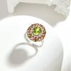 Classic Peridot Tourmaline Ring Real Colorful Gemstone 925 Sterling Silver Elegant Fine Jewelry for Women Nice Gift